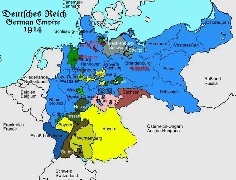Deutschland 1914 Karte